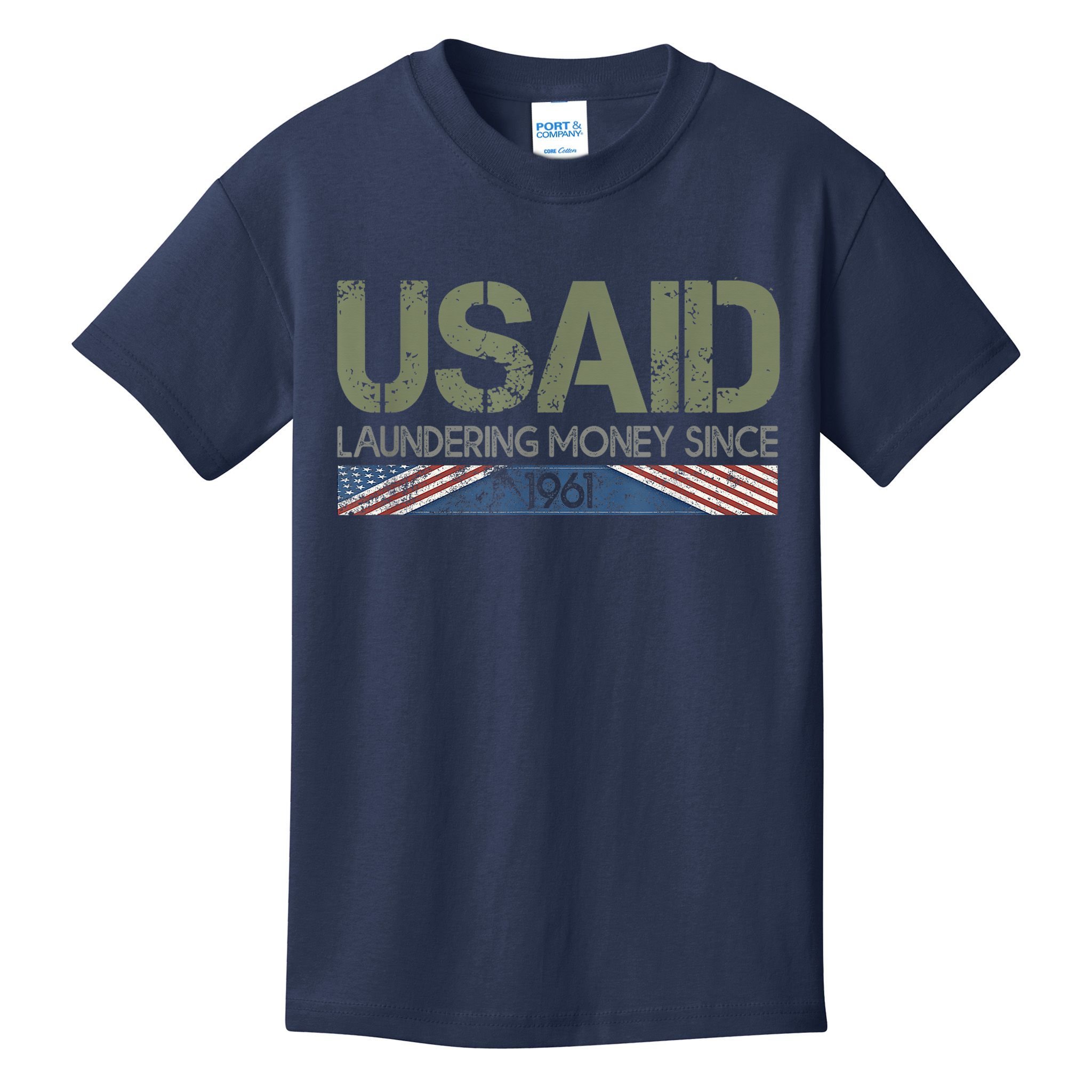 Usaid Satire Laundering Money Since 1961 Kids T-Shirt