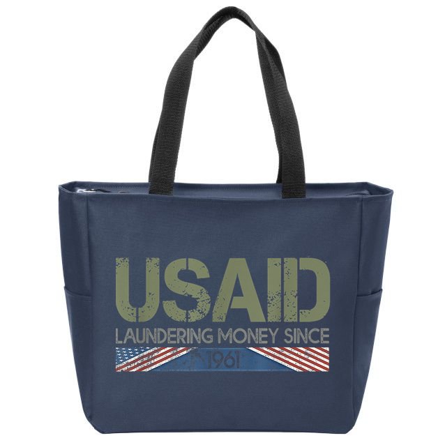 Usaid Satire Laundering Money Since 1961 Zip Tote Bag