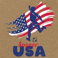 USA Soccer Lovers, Player The Team Shirt Soccer USA Flag Cotton Canvas Backpack
