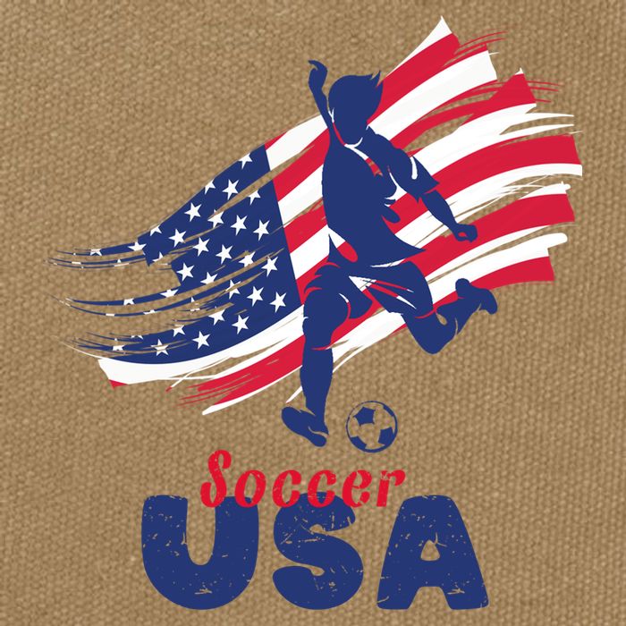 USA Soccer Lovers, Player The Team Shirt Soccer USA Flag Cotton Canvas Backpack