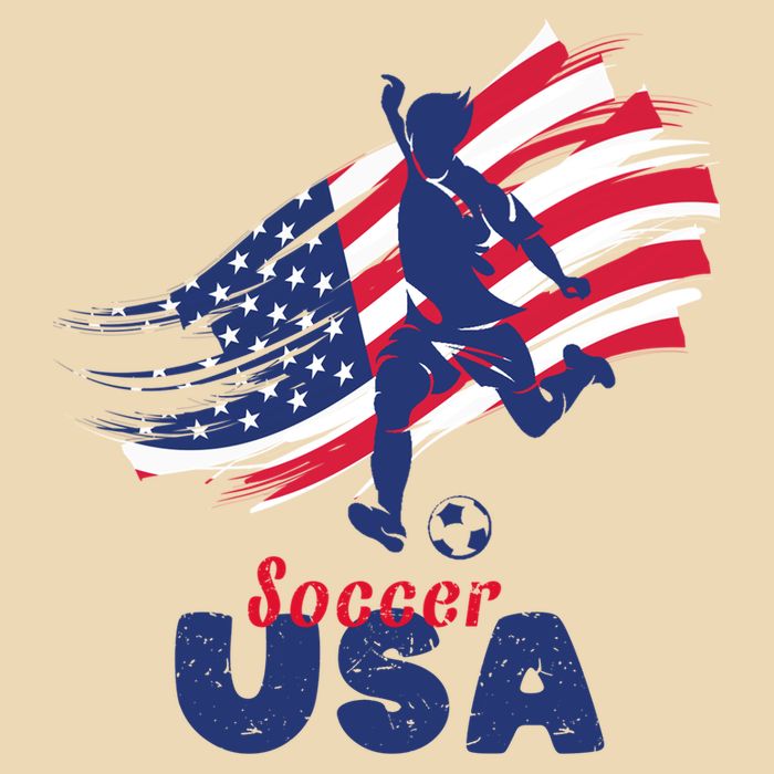 USA Soccer Lovers, Player The Team Shirt Soccer USA Flag Drawstring Bag