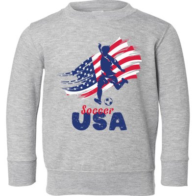 USA Soccer Lovers, Player The Team Shirt Soccer USA Flag Toddler Sweatshirt