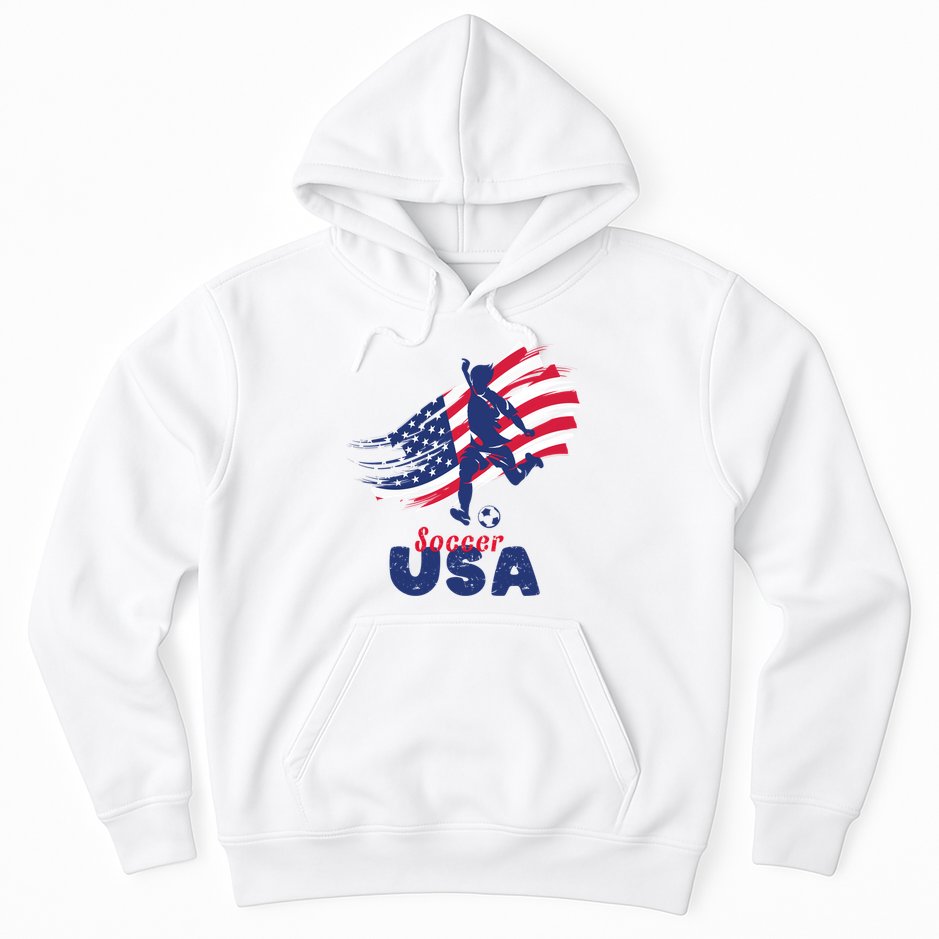 USA Soccer Lovers, Player The Team Shirt Soccer USA Flag Hoodie