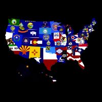 United States Map With Embeded Flags Backpack