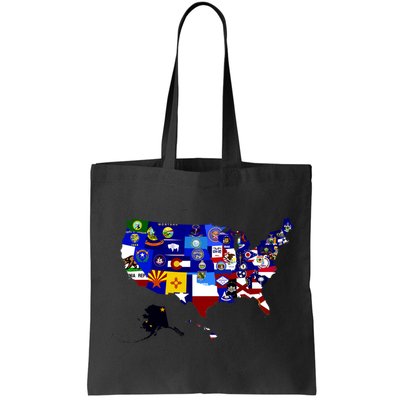 United States Map With Embeded Flags Bag