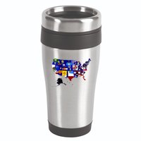 United States Map With Embeded Flags 16oz Travel Tumbler