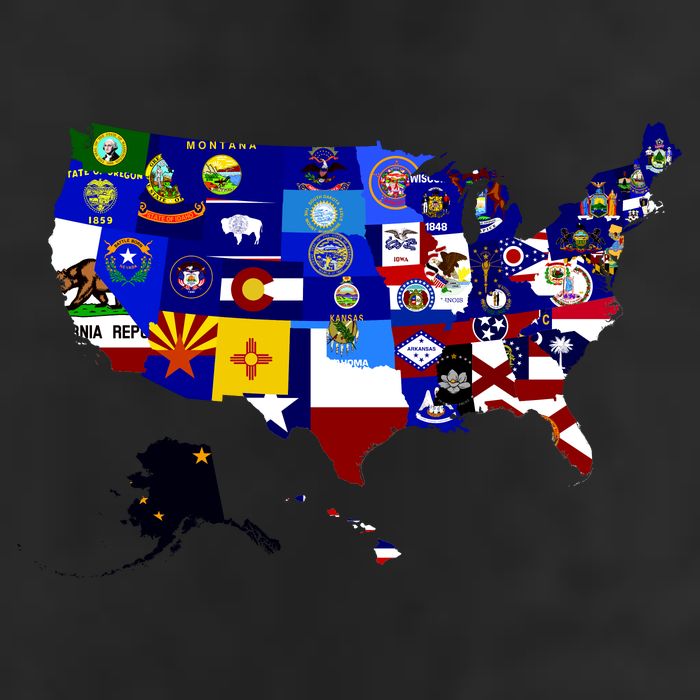 United States Map With Embeded Flags 25L Jumbo Tote