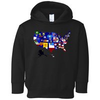 United States Map With Embeded Flags Toddler Hoodie