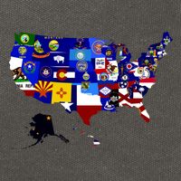 United States Map With Embeded Flags Cotton Canvas Backpack