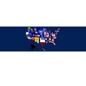 United States Map With Embeded Flags Bumper Sticker