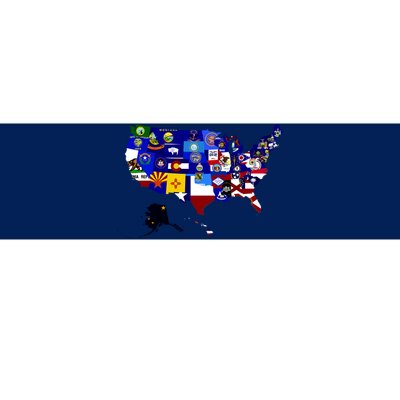 United States Map With Embeded Flags Bumper Sticker