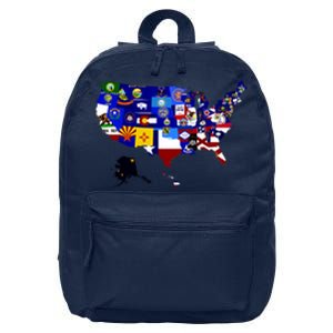 United States Map With Embeded Flags 16 in Basic Backpack