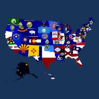 United States Map With Embeded Flags Infant Baby Jersey Bodysuit