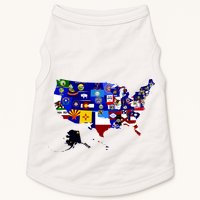 United States Map With Embeded Flags Doggie Tank