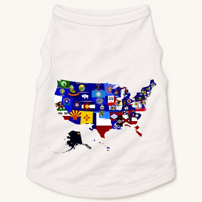 United States Map With Embeded Flags Doggie Tank