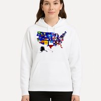 United States Map With Embeded Flags Hoodie
