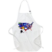 United States Map With Embeded Flags Apron