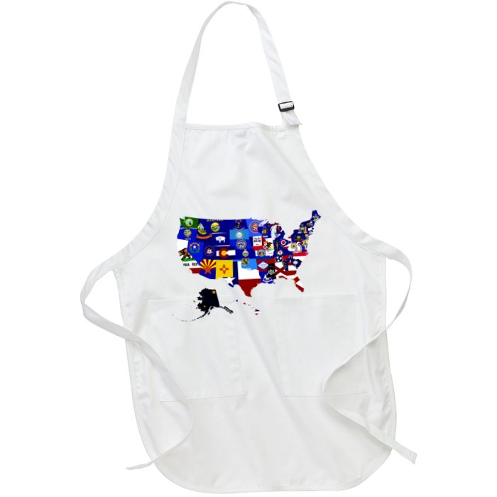 United States Map With Embeded Flags Apron