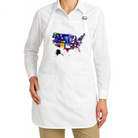 United States Map With Embeded Flags Apron