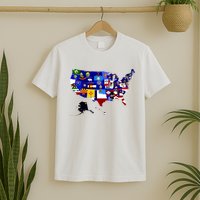 United States Map With Embeded Flags T-Shirt