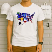 United States Map With Embeded Flags T-Shirt