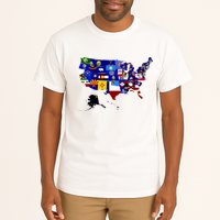 United States Map With Embeded Flags Tall T-Shirt