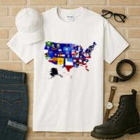 United States Map With Embeded Flags Tall T-Shirt