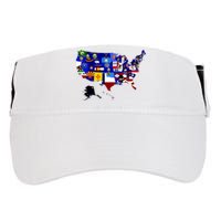 United States Map With Embeded Flags Adult Drive Performance Visor