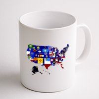 United States Map With Embeded Flags Coffee Mug