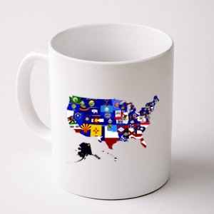 United States Map With Embeded Flags Coffee Mug