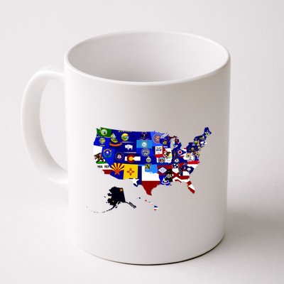 United States Map With Embeded Flags Coffee Mug