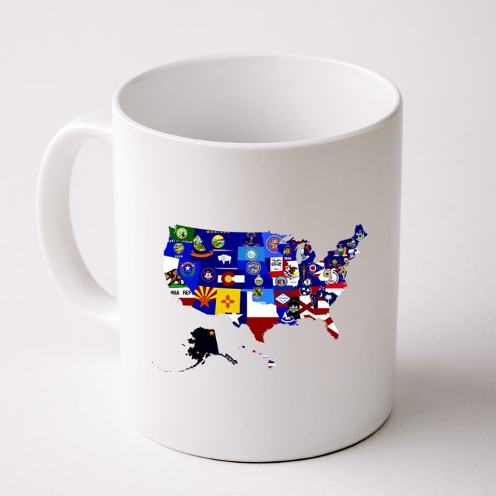 United States Map With Embeded Flags Coffee Mug