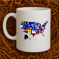 United States Map With Embeded Flags Mug