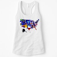 United States Map With Embeded Flags Womens Tank Top