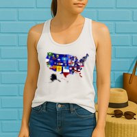 United States Map With Embeded Flags Womens Tank Top