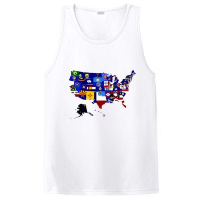 United States Map With Embeded Flags PosiCharge Competitor Tank