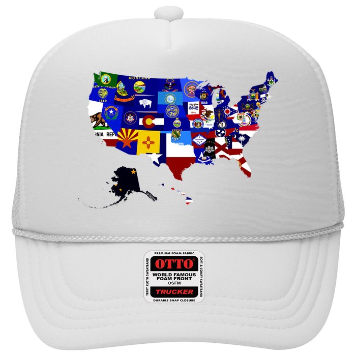United States Map With Embeded Flags Trucker Hat
