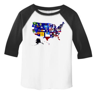 United States Map With Embeded Flags Toddler Fine Jersey T-Shirt