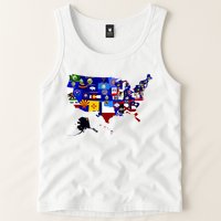 United States Map With Embeded Flags Tank Top