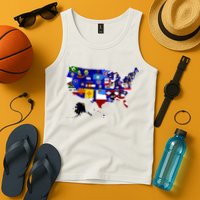 United States Map With Embeded Flags Tank Top