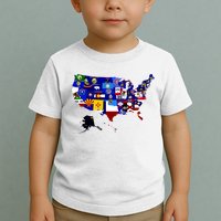 United States Map With Embeded Flags Toddler T-Shirt