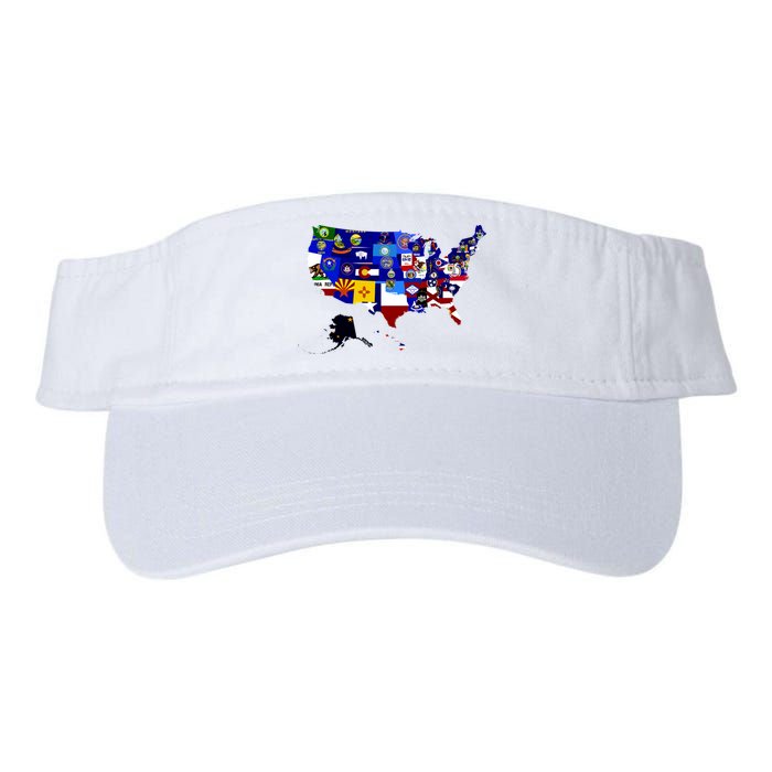 United States Map With Embeded Flags Visor