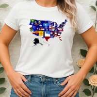 United States Map With Embeded Flags Womens T-Shirt