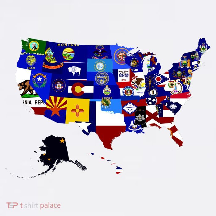 United States Map With Embeded Flags Women's V-Neck T-Shirt
