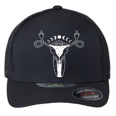 Uterus Shows Middle Finger Feminist Feminism Flexfit Unipanel Trucker Cap