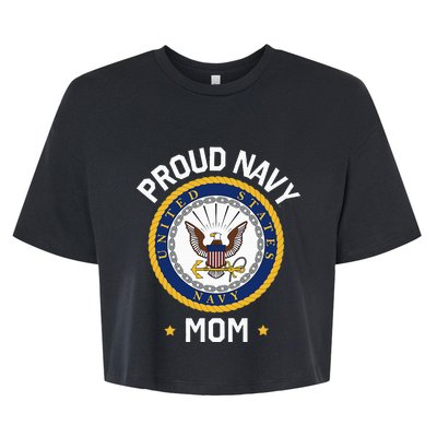 United States Mothers Day Proud Mom Eagle Emblem Bella+Canvas Jersey Crop Tee