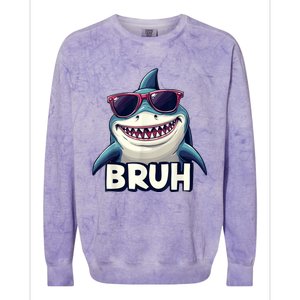 Unny Shark Meme Bruh Teenager Humor Colorblast Crewneck Sweatshirt