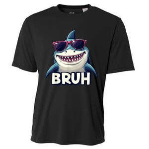 Unny Shark Meme Bruh Teenager Humor Cooling Performance Crew T-Shirt