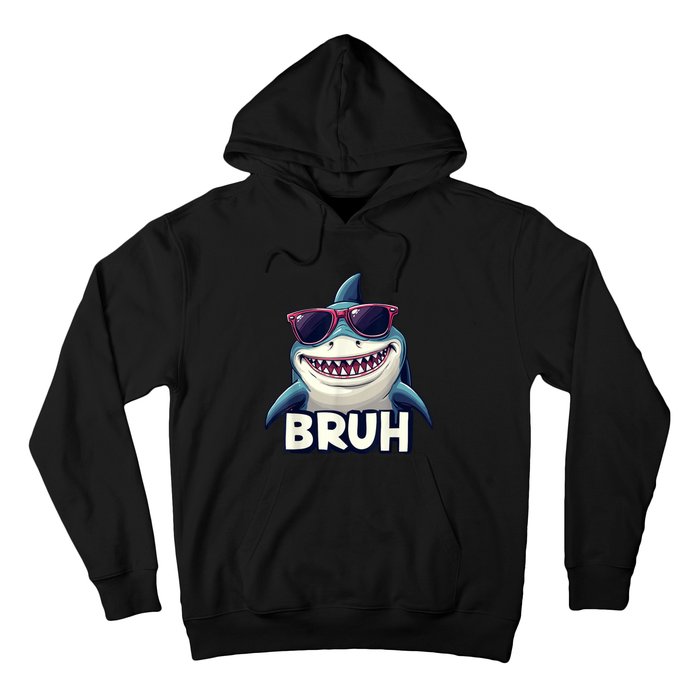 Unny Shark Meme Bruh Teenager Humor Hoodie