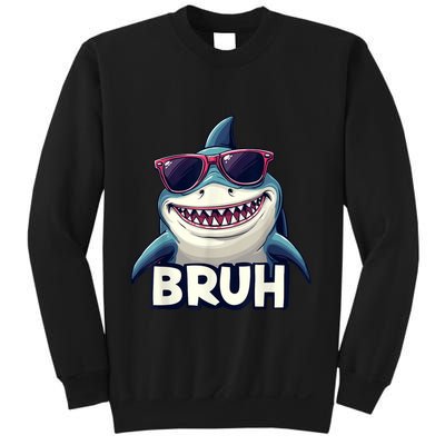 Unny Shark Meme Bruh Teenager Humor Sweatshirt
